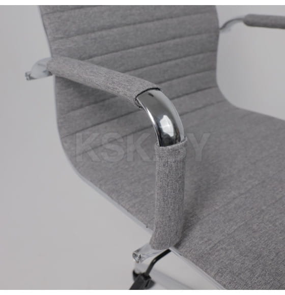 Кресло поворотное ELEGANCE CHROME, ткань (серый) (46309) 