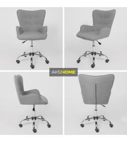 Кресло поворотное BELLA, ткань/серый