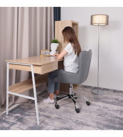 Кресло поворотное BELLA, ткань/серый