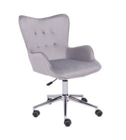 Кресло поворотное BELLA, бархат/серый