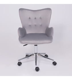 Кресло поворотное BELLA, бархат/серый