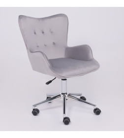 Кресло поворотное BELLA, бархат/серый