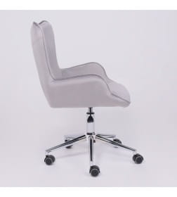 Кресло поворотное BELLA, бархат/серый