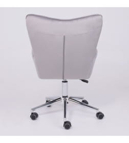 Кресло поворотное BELLA, бархат/серый