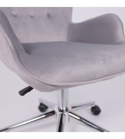Кресло поворотное BELLA, бархат/серый