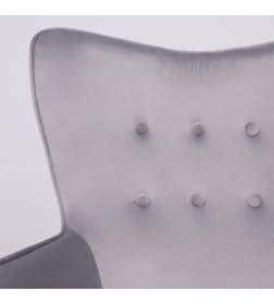 Кресло поворотное BELLA, бархат/серый