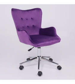 Кресло поворотное BELLA, бархат/фиолетовый