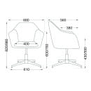 Стул DUBAI, поворотный, (синий велюр/золото) (62676) 