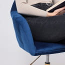 Стул DUBAI, поворотный, (синий велюр/золото) (62676) 