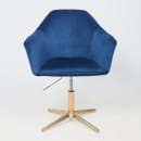 Стул DUBAI, поворотный, (синий велюр/золото) (62676) 