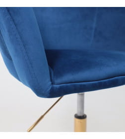 Стул DUBAI, поворотный, (синий велюр/золото)