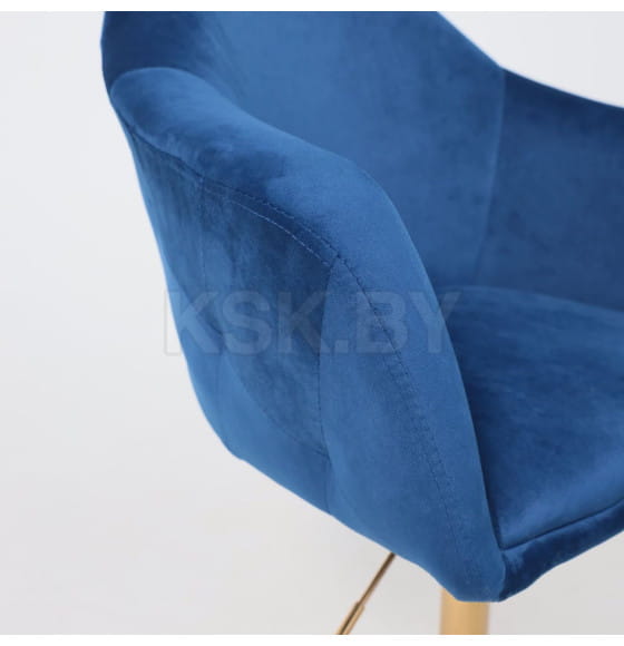 Стул DUBAI, поворотный, (синий велюр/золото) (62676) 