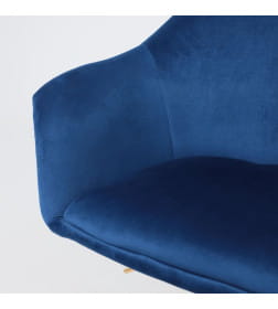 Стул DUBAI, поворотный, (синий велюр/золото)