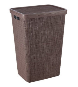 Корзина бельевая Jute 58л, фиолетово-коричневый Без крышки Уценка