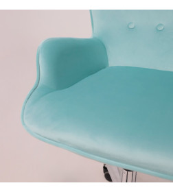 Кресло поворотное BELLA, велюр/мятный