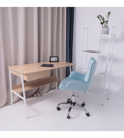 Кресло поворотное BELLA, велюр/голубой