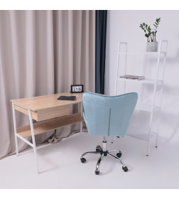 Кресло поворотное BELLA, велюр/голубой