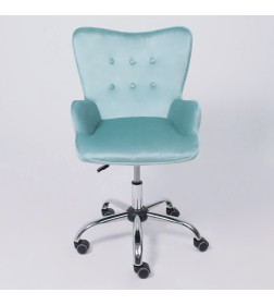 Кресло поворотное BELLA, велюр/голубой