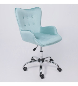 Кресло поворотное BELLA, велюр/голубой