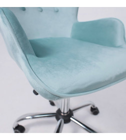 Кресло поворотное BELLA, велюр/голубой