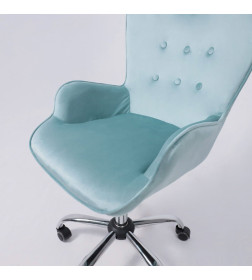 Кресло поворотное BELLA, велюр/голубой