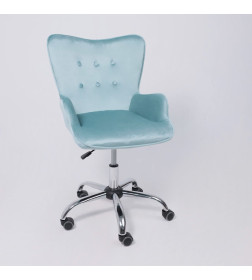 Кресло поворотное BELLA, велюр/голубой