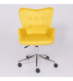 Кресло поворотное BELLA, велюр/желтый