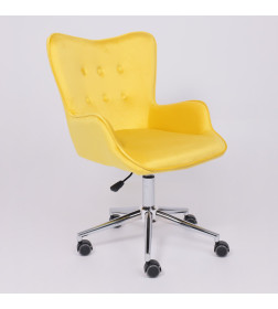 Кресло поворотное BELLA, велюр/желтый