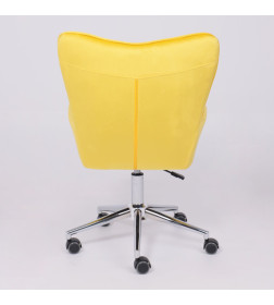 Кресло поворотное BELLA, велюр/желтый