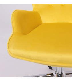 Кресло поворотное BELLA, велюр/желтый