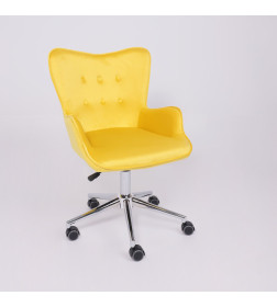 Кресло поворотное BELLA, велюр/желтый