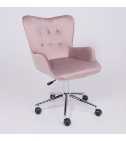 Кресло поворотное BELLA, велюр/пыльная роза