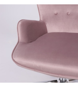 Кресло поворотное BELLA, велюр/пыльная роза