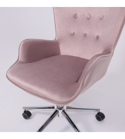 Кресло поворотное BELLA, велюр/пыльная роза