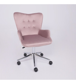 Кресло поворотное BELLA, велюр/пыльная роза