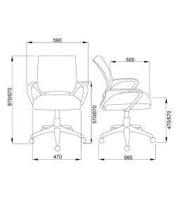 Кресло поворотное RICCI, NEW (черный+черный)
