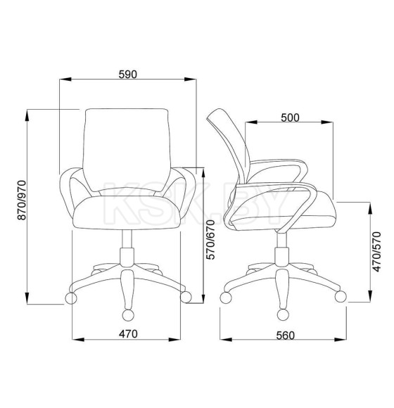 Кресло поворотное RICCI, NEW (черный+черный) (80017) 