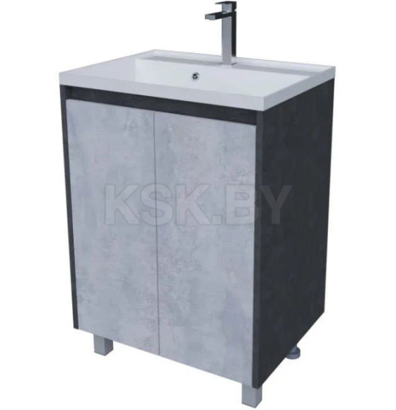 Тумба напольная Джой цемент 60 под умывальник Слим (GS-00001341) 