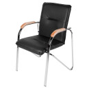 Стул Самба CH Д1 (подлокотники деревянные светлый бук) Z11, чёрный (89762) 