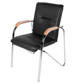 Стул Самба CH Д1 (подлокотники деревянные светлый бук) Z11, чёрный