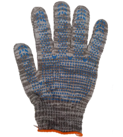 Перчатки трикотажные с ПВХ  х/б 10 кл. 160 текст. 19 размер , серые, 00692