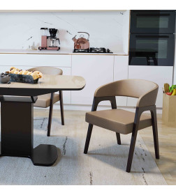 Кресло ТЕХАС, кремовый велюр 208/черное дерево, ТриЯ