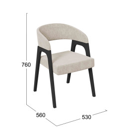 Кресло ТЕХАС, кремовый велюр 208/черное дерево, ТриЯ