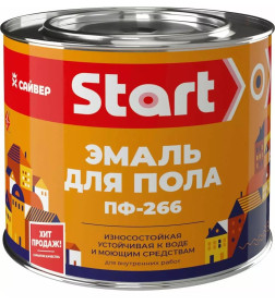 Эмаль для пола ПФ-266 Start желто-коричневая, 1,8 кг