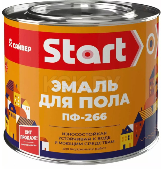 Эмаль для пола ПФ-266 Start желто-коричневая, 1,8 кг