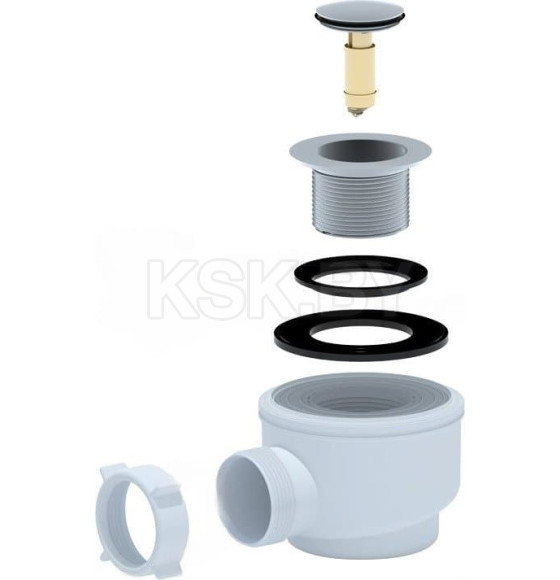 Сифон для поддона 50/60 хром, клик-клак (Е410CL) (Е450CL) Щ0000012875 (Щ0000012875) 