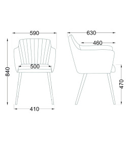 Стул BRIT, светло-серая ткань/дуб