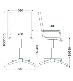 Кресло ROSIO, 2, поворотное, (серый)