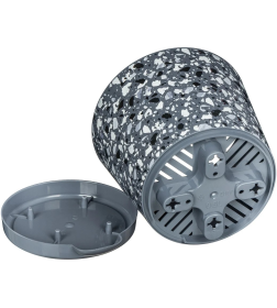 Горшок "Stone Flower" D100мм, 0,5л с декором (серый)
