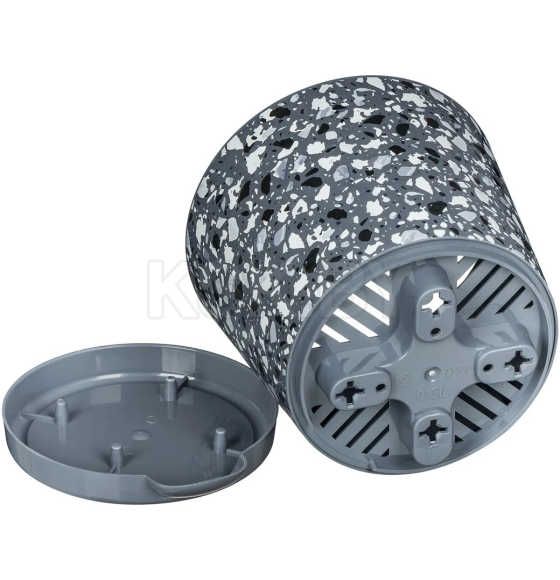 Горшок "Stone Flower" D100мм, 0,5л с декором (серый) (221606835/01) 